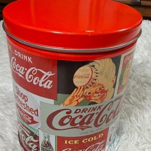 NWOT Vintage Signs Coca-Cola Cylinder Tin with Puzzle - Picture 6 of 12
